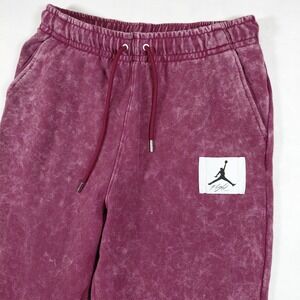 Nike Air Jordan Mens Acid Wash Jogger Sweatpants Burgundy Size M 100% Cotton